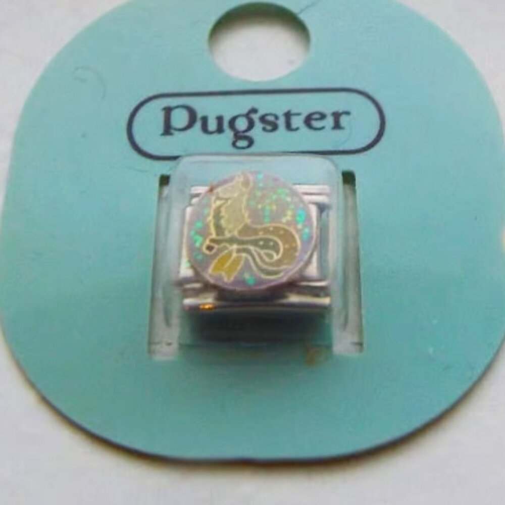 Pugster mermaid enamel 9mm stainless steel Italian charm bracelet link new